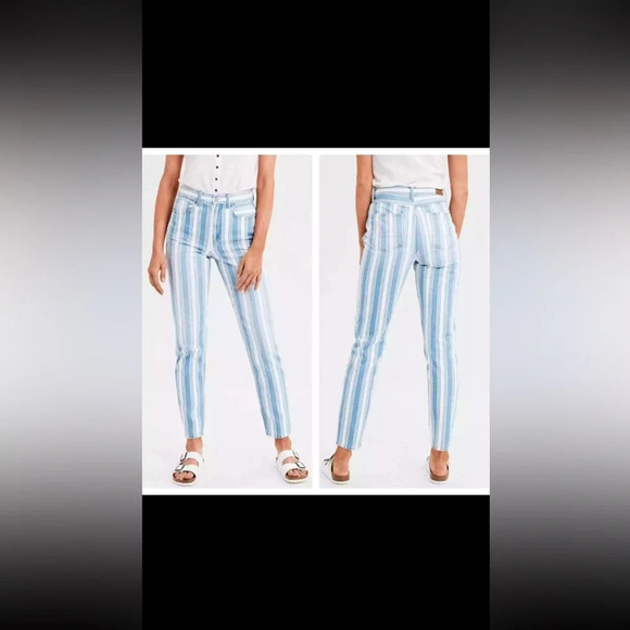 American Eagle Retro Indigo Stripe High Waist Mom‎ Jean - 6 - Picture 2 of 6